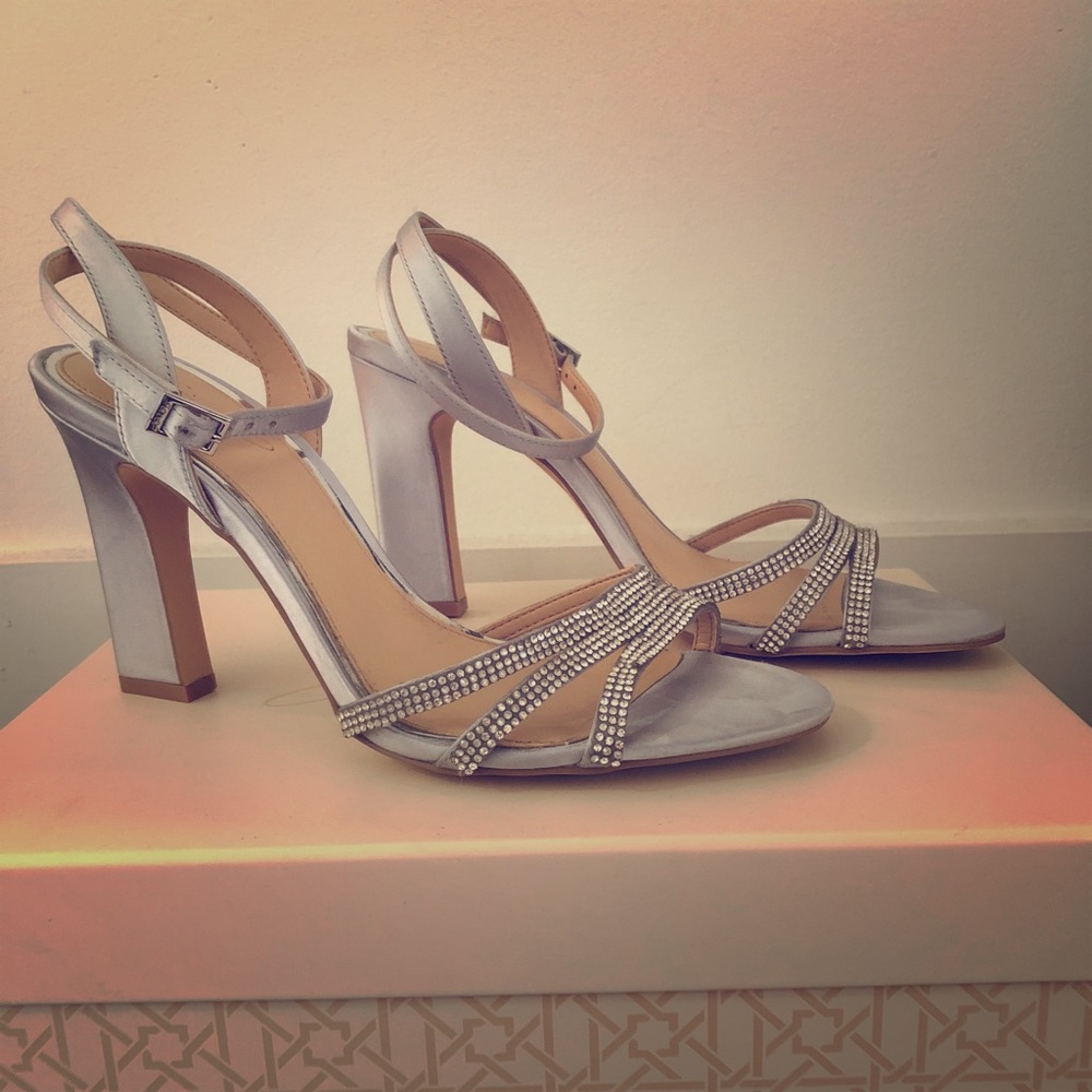 Badgely Mishka Jewel bridal shoes, worn once!